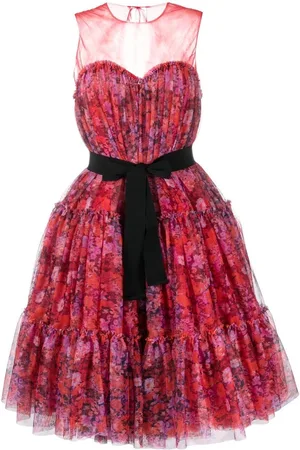 Serafini Ausgestelltes Midikleid mit Blumen-Print
