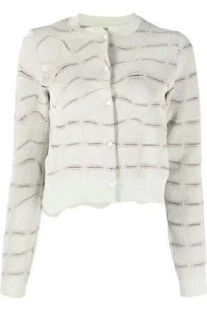 JNBY Damen Crop Pullover - Patterned jacquard cropped jumper