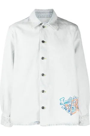 OFF-WHITE Jeanshemd mit Graffiti-Print
