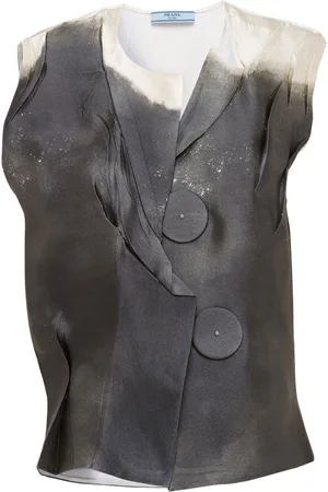 Prada Damen Blusen - Creased-detail sleeveless blouse