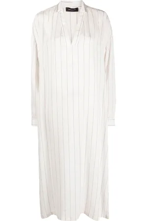 Fabiana Filippi Striped long-sleeved kaftan dress
