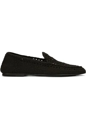 Dolce & Gabbana Gewebte Slipper aus Leder