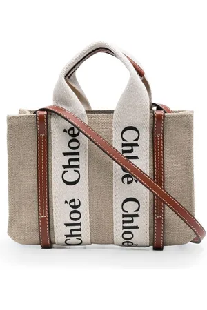 Chloé Woody Handtasche aus Leinen