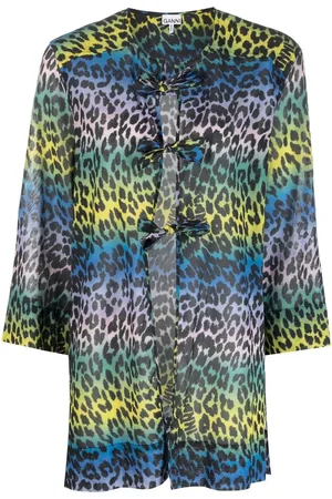 Ganni Bluse mit Leoparden-Print