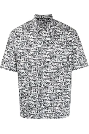 Palm Angels Bowlinghemd mit Wellen-Print