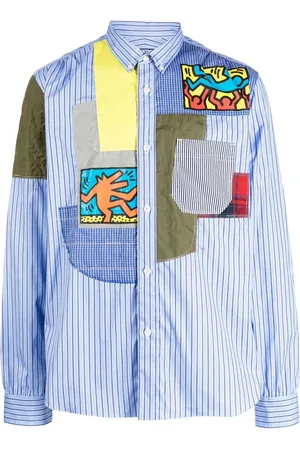JUNYA WATANABE Gestreiftes Hemd im Patchwork-Look