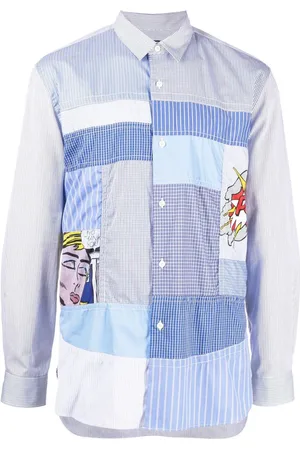 JUNYA WATANABE Gestreiftes Hemd im Patchwork-Look