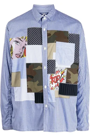 JUNYA WATANABE Kariertes Hemd mit Pop-Art-Patches