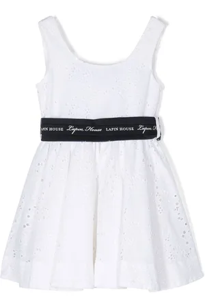 Lapin House Kleid mit Lochstickerei