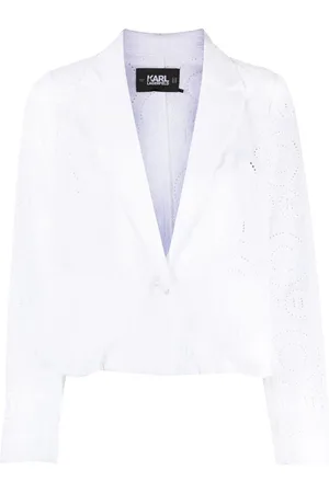 Karl Lagerfeld Cropped-Blazer mit Lochstickerei