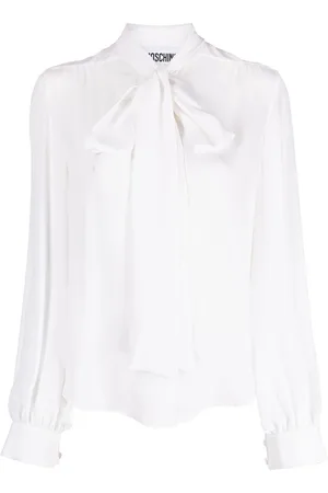 Moschino Seidenbluse mit Schleifenkragen