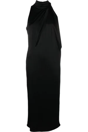 VERSACE Neckholder-Midikleid mit Schlitz