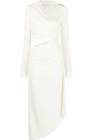 OFF-WHITE Drapiertes Midikleid