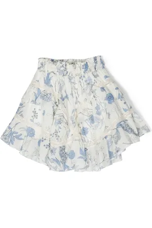 MISS BLUMARINE Gerüschter Rock mit Blumen-Print
