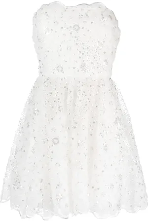 Self-Portrait Verziertes Abendkleid mit schulterfreiem Design