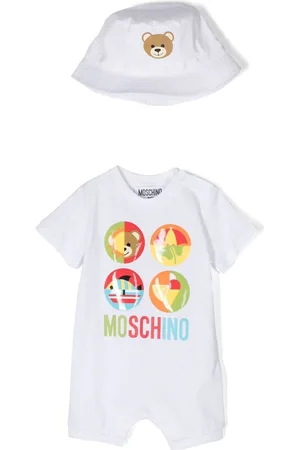 Moschino Set aus Strampler und Mütze mit Teddy