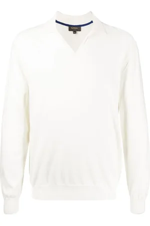 N.PEAL Gestrickter Pullover mit Poloshirtkragen