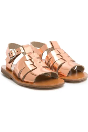 GALLUCCI Flache Sandalen im Metallic-Look