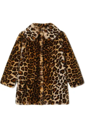 Dolce & Gabbana Mantel aus Faux Fur mit Leo-Print