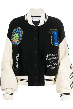 OFF-WHITE Damen Sommerjacken - Croco Crop-patches bomber jacket