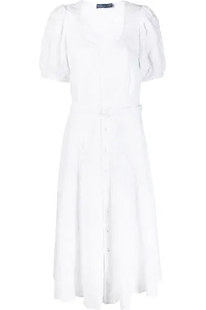 Ralph Lauren Midikleid mit Lochstickerei