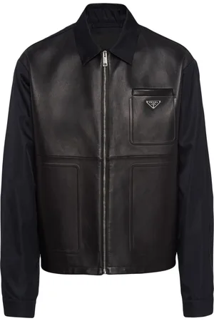 Prada Lederjacke mit Re-Nylon