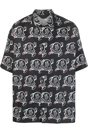 Moncler Bowlinghemd mit Logo-Print