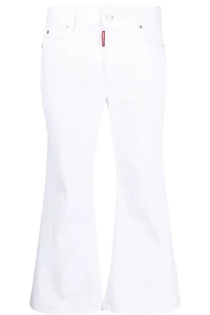 Dsquared2 White Bull Cropped-Jeans
