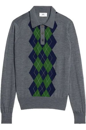 Ami Poloshirt mit Rautenmuster