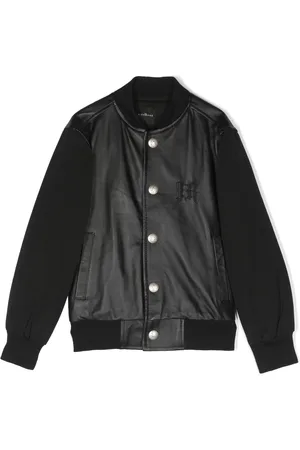 John Richmond Junior Contrast leather bomber jacket
