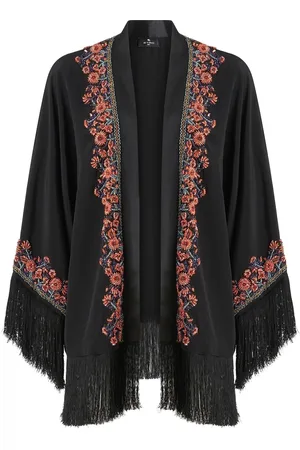 Etro Fringed beaded kimono jacket