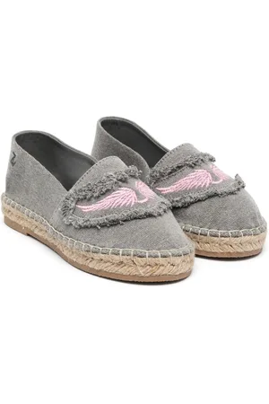 Zadig & Voltaire Embroidered-wings frayed-detailing espadrilles