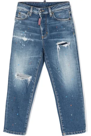 Dsquared2 Paint-splattered ripped-detail jeans