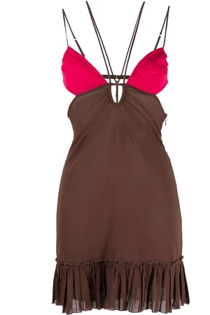 Nensi Dojaka Minikleid mit Schlüssellochausschnitt
