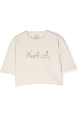 Woolrich Cropped-T-Shirt mit Logo-Stickerei
