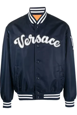 VERSACE Logo-appliqué bomber jacket