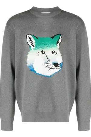 Maison Kitsuné Intarsien-Pullover mit Fuchskopf