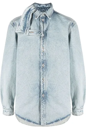 Y / PROJECT Jeanshemd mit doppeltem Kragen