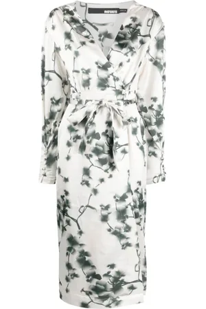 ROTATE Midikleid mit abstraktem Blumen-Print