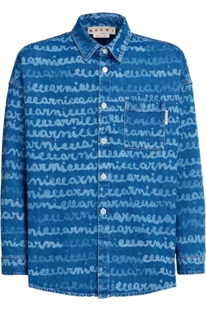Marni Jeanshemd mit Handschrift-Print