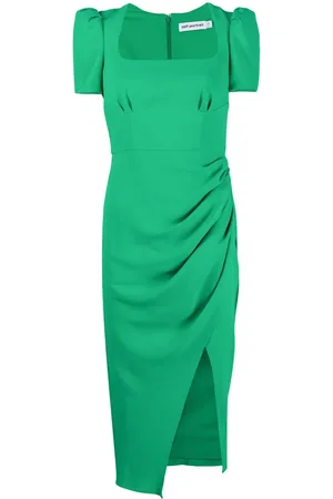 Self-Portrait Midikleid mit Raffungen