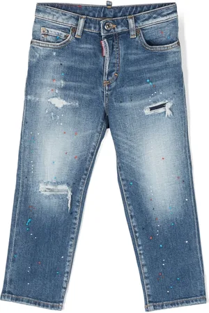 Dsquared2 Paint-splattered ripped-detail jeans