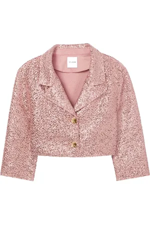 ST. JOHN Sequin-detail crop jacket