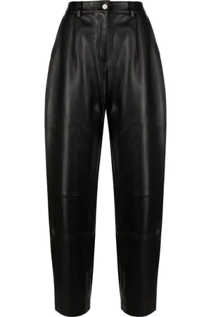 Mainless Lederhose mit Bundfalten