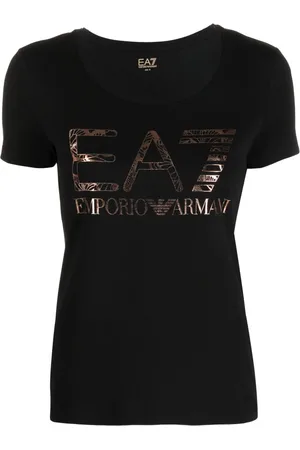EA7 T-Shirt mit Metallic-Print