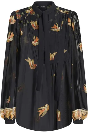 Etro Seidenbluse mit Vogel-Print