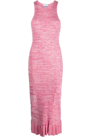Ganni Gestricktes Midikleid
