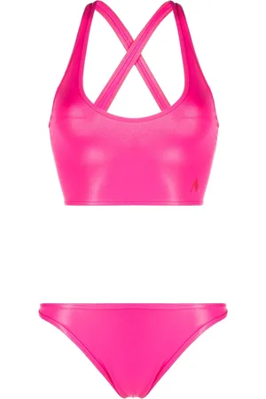 The Attico Bikini mit Logo-Stickerei