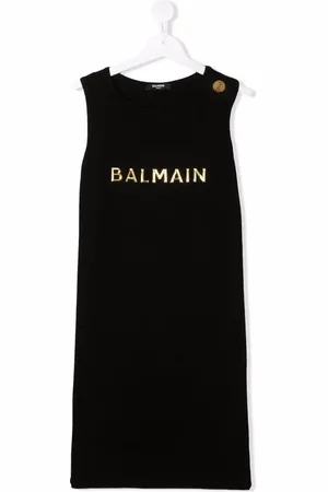 Balmain TEEN Trägerkleid mit Logo-Print