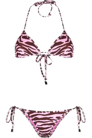 The Attico Bikini mit Zebra-Print